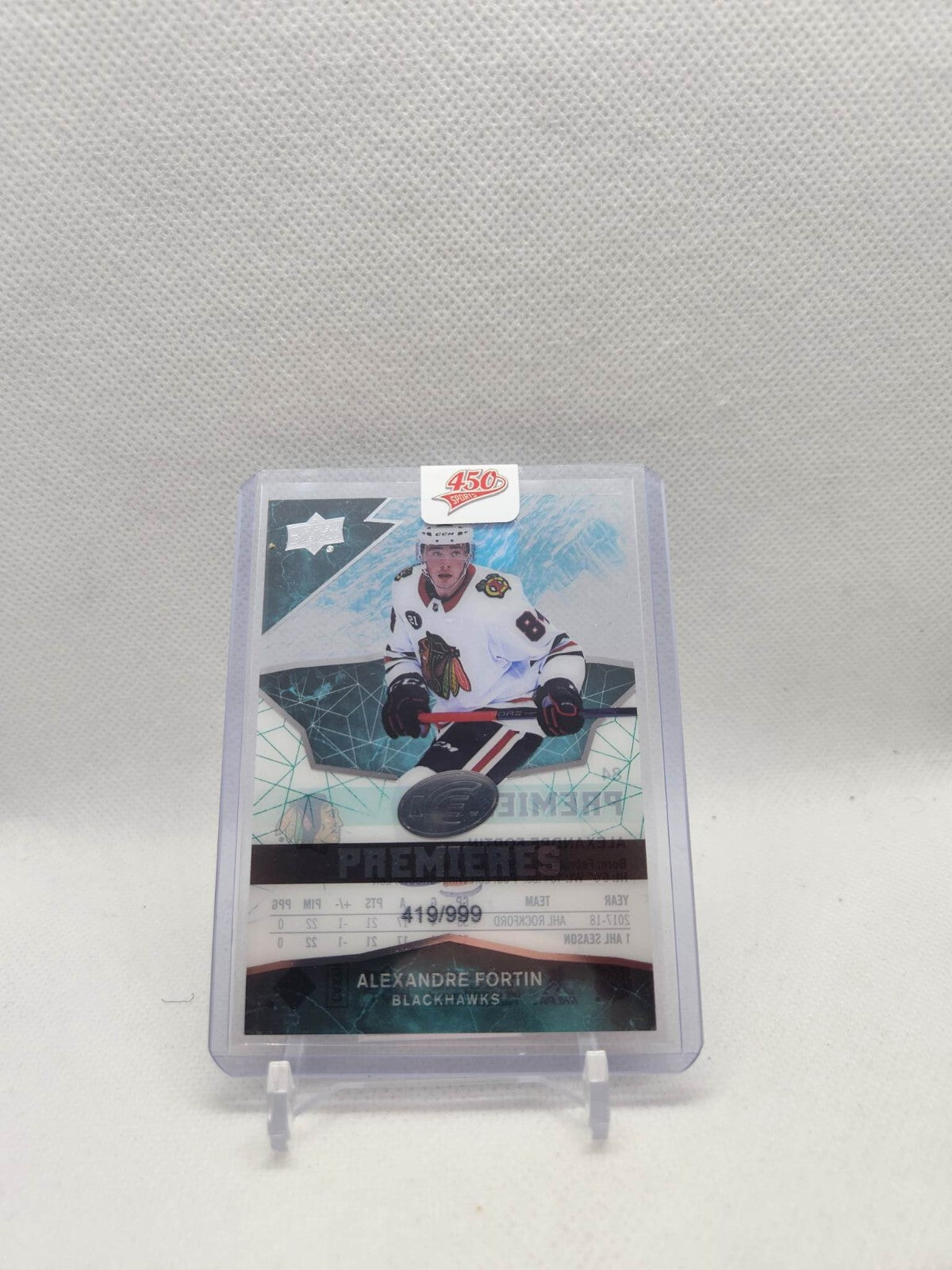 2018-19 Upper Deck Ice Alexandre Fortin Rookie Premieres /999 Rookie Card RC SP