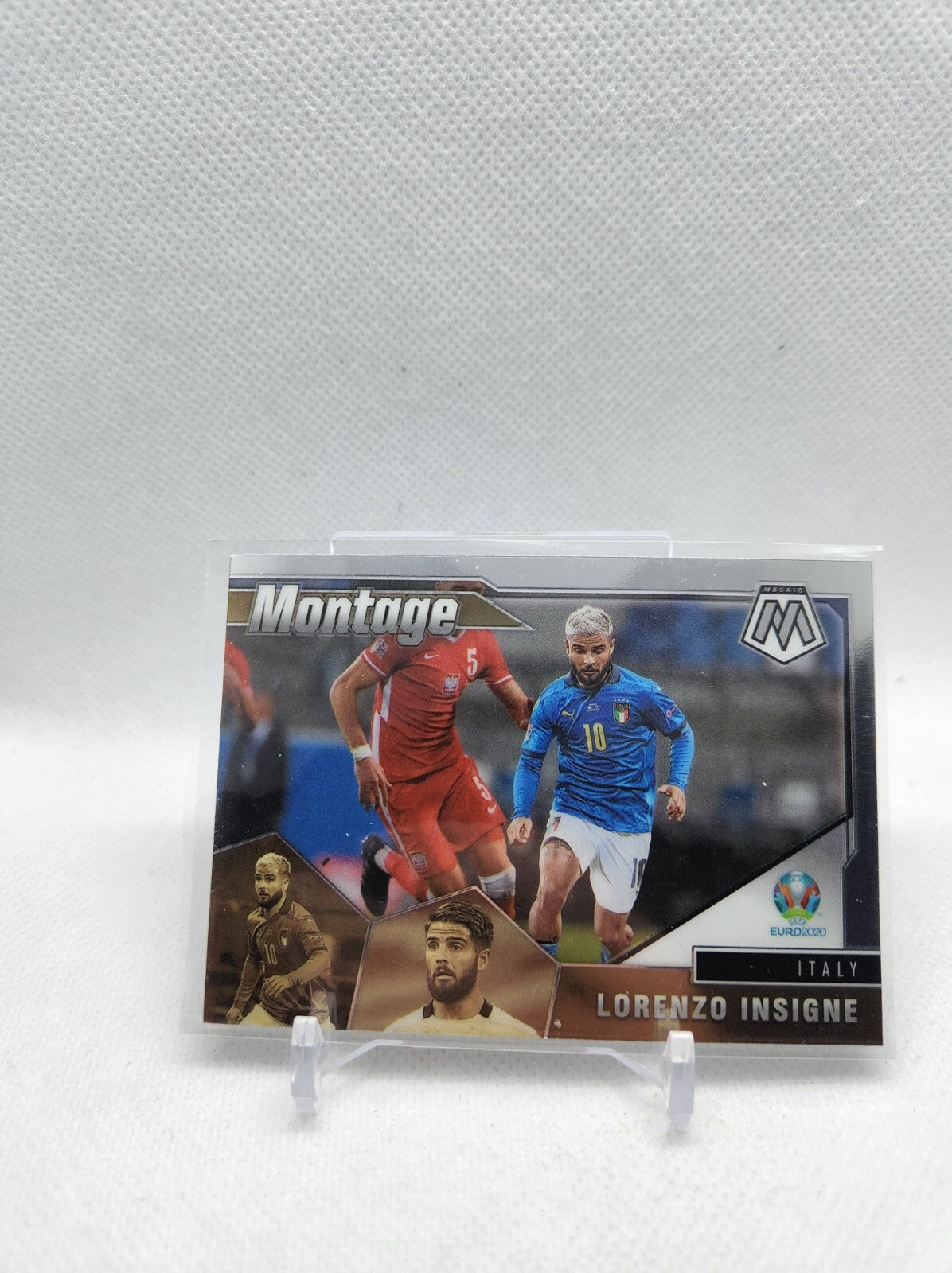 Lorenzo Insigne Montage Prizm 2021 Panini Mosaic UEFA Euro Soccer #11 Italy TFC