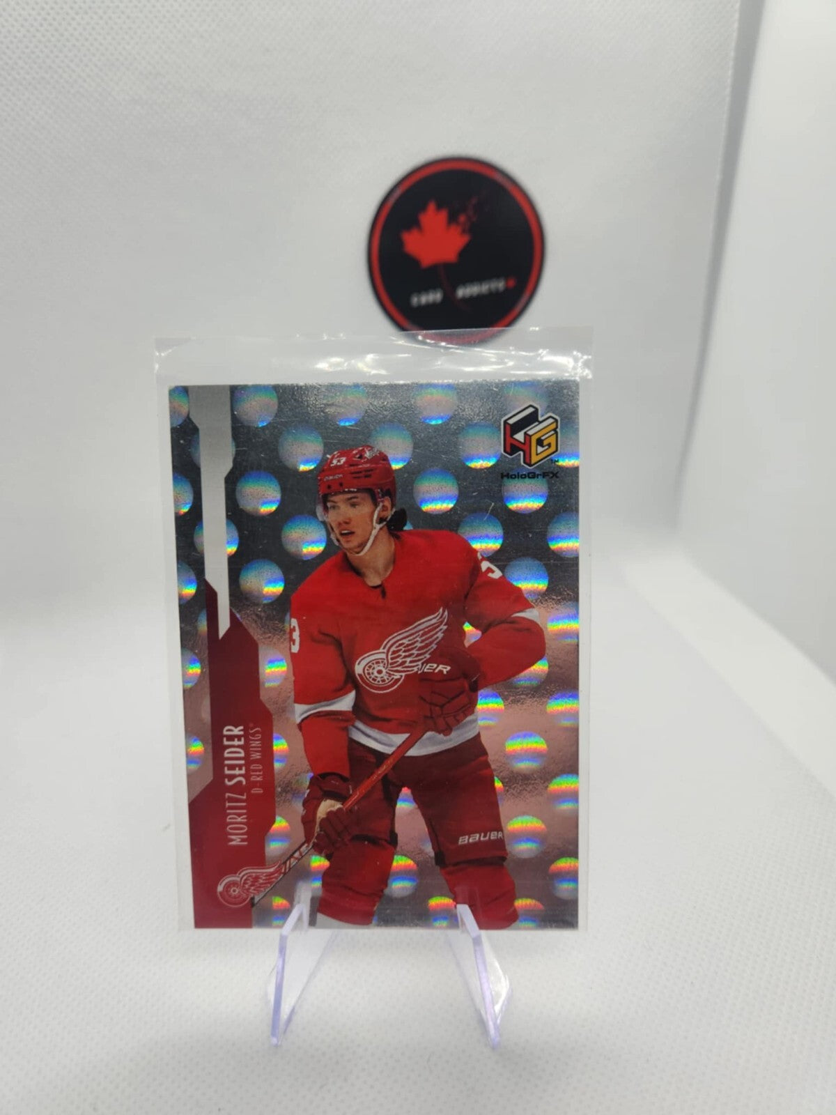 2021-22 UD Extended Series Rookie HoloGrFX #HG-13 Moritz Seider Red Wings
