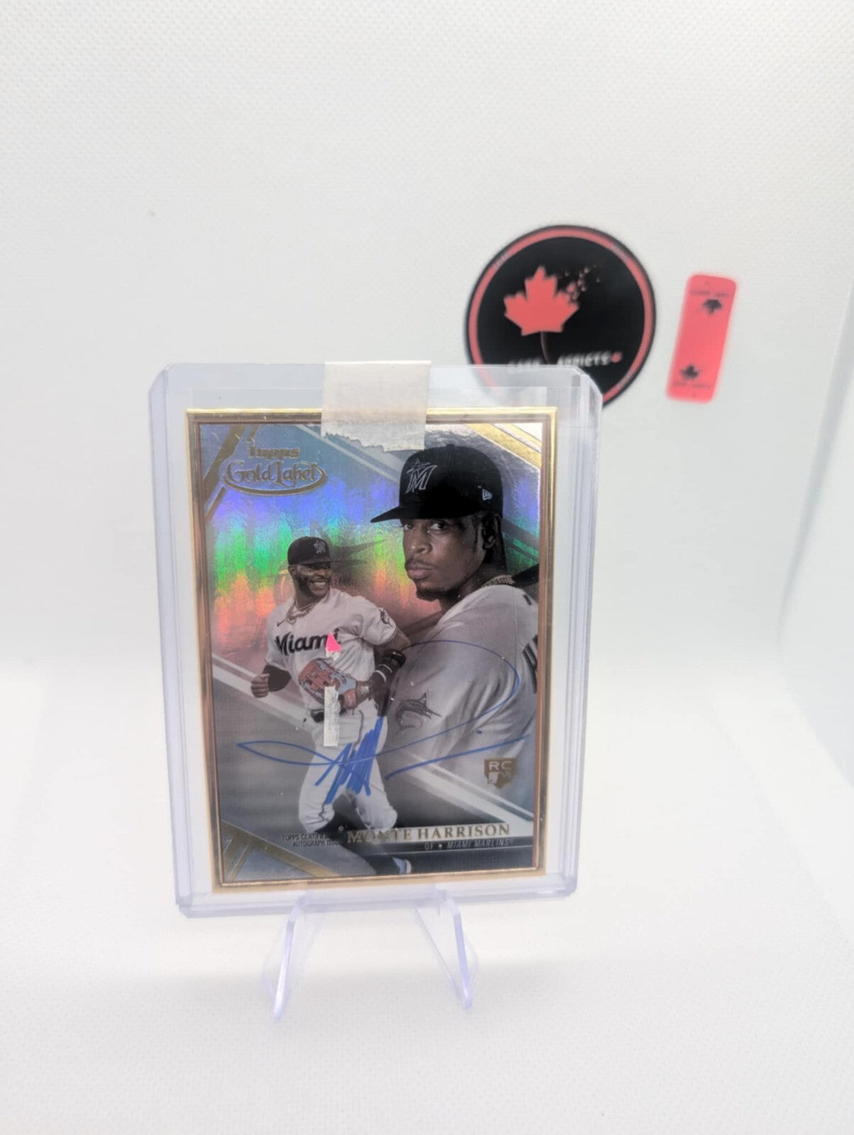 2021 Topps Gold Label Framed Auto On Card Monte Harrison Rookie RC Marlins