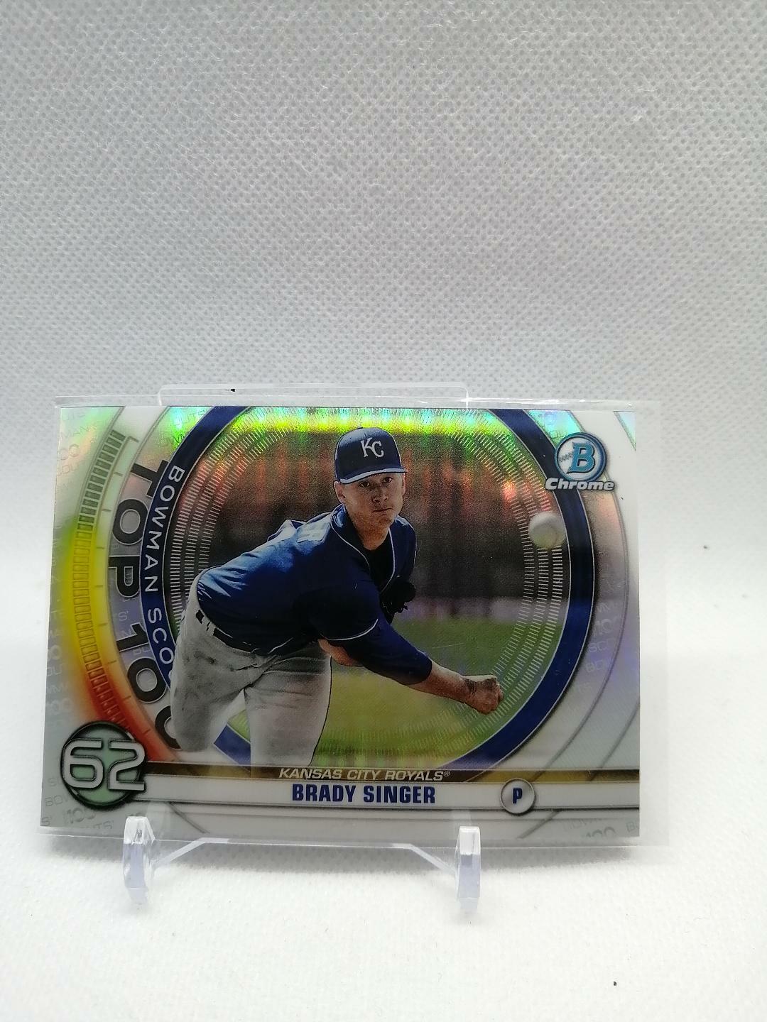 2020 Bowman Chrome BTP-62 Brady Singer Kansas City Royals 100 Top Prospects MLB