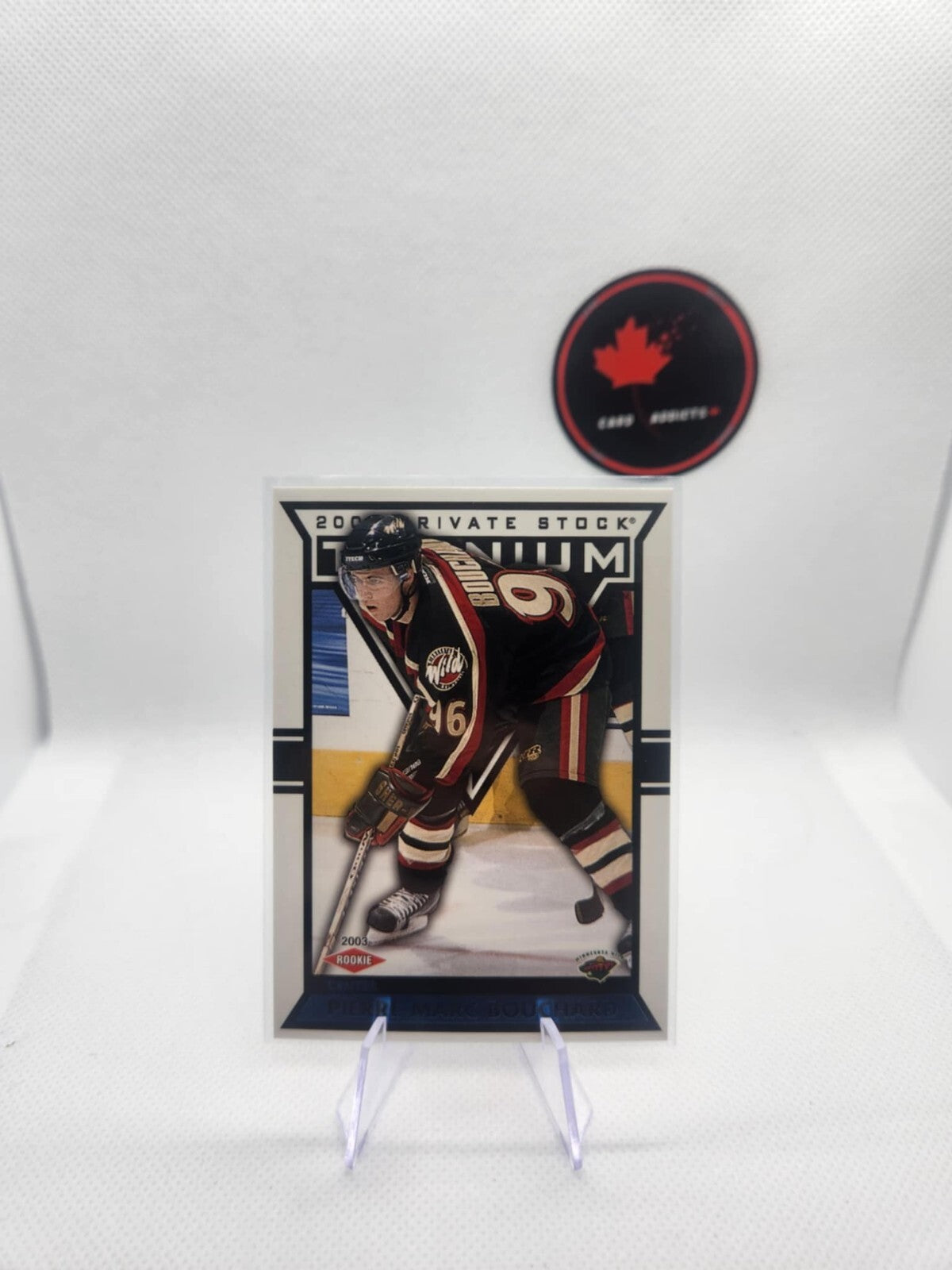 2002-03 Pacific Private Stock Titanium BLUE Pierre-Marc Bouchard /450 Minnesota