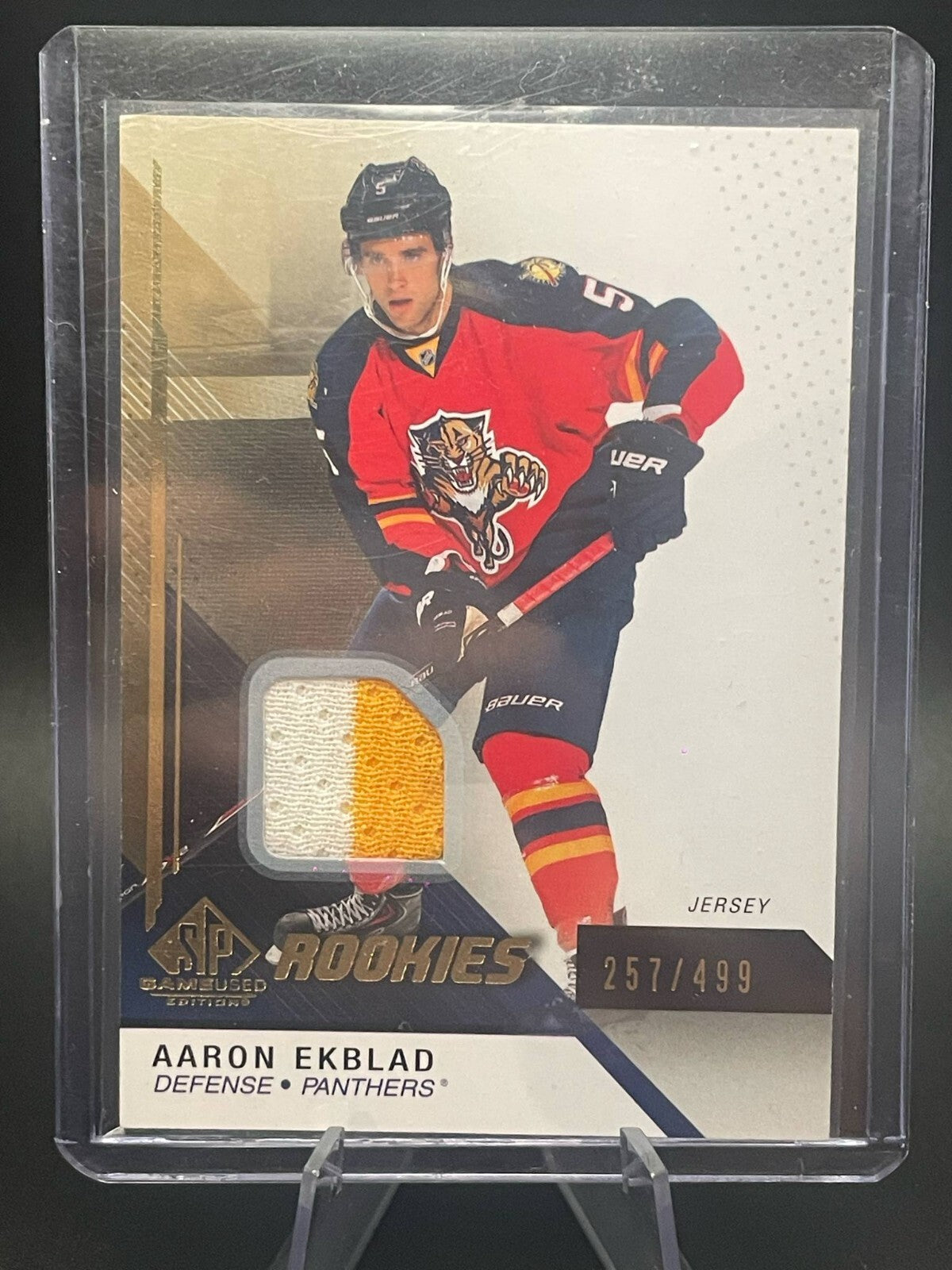 2014-15 SP Game Used Aaron Ekblad 2 Color Jersey Rookie RC #/499