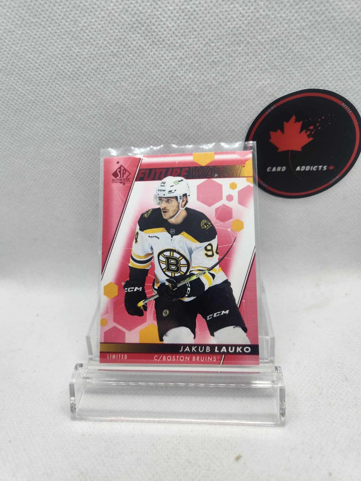 2022-23 UD SP Authentic Jakub Lauko #155 Red Limited Future Watch Boston Bruins