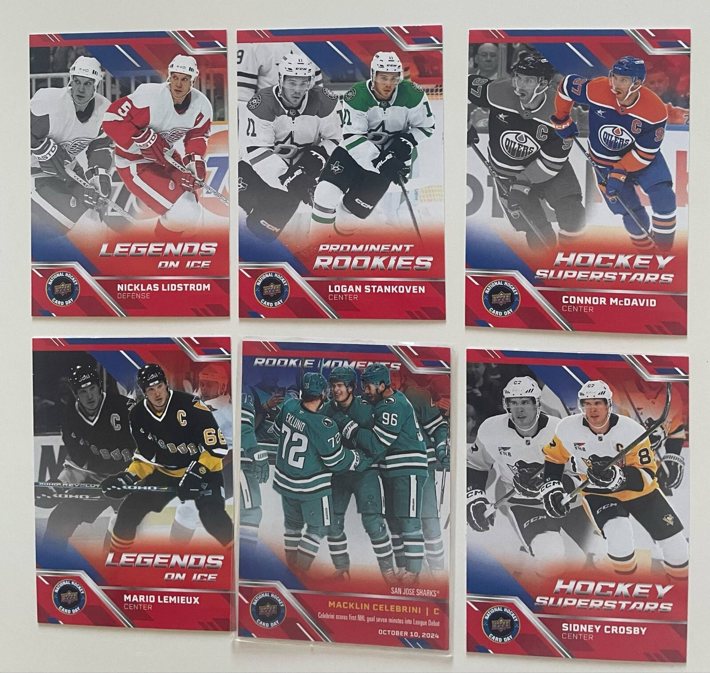 2025 NHCD Lot Legends On Ice LOT of 6 Crosby Lemieux Celebrini