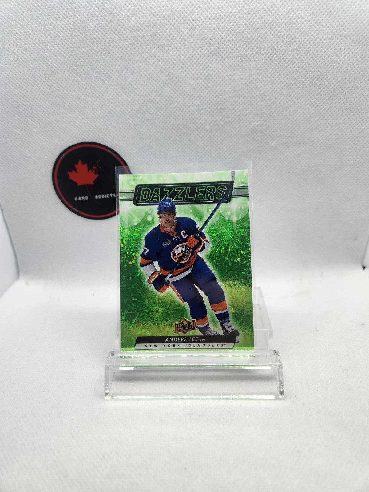 2020-21 Upper Deck Series 1 Green Dazzlers Anders Lee Card# DZ-128