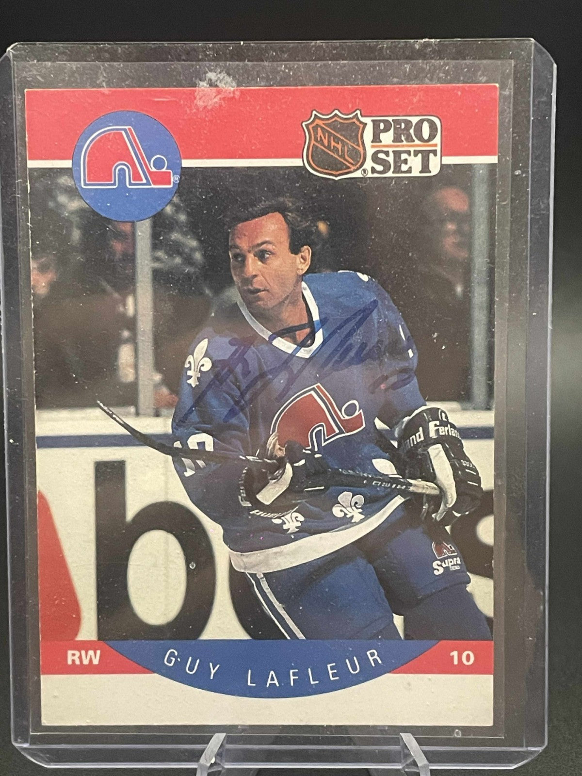 Guy Lafleur Signed Autograph Auto 1990 Pro Set #250 Nordiques REF I