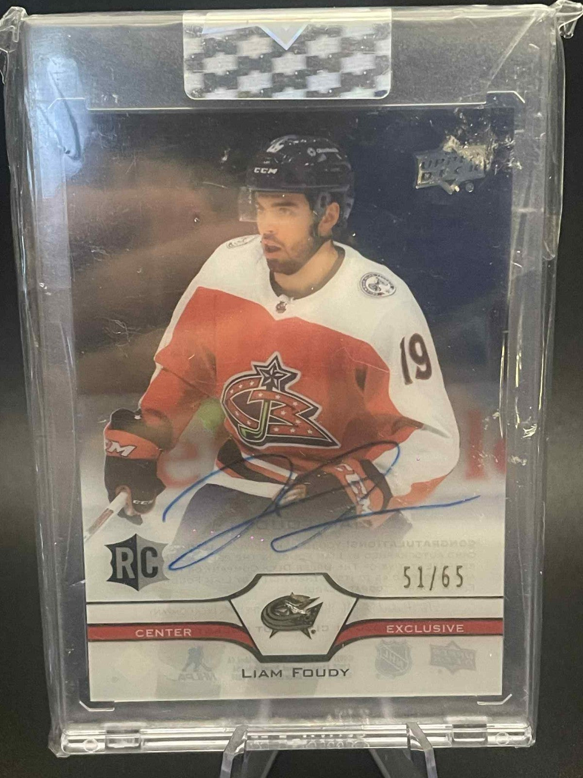 2020 UPPER DECK CLEAR CUT #CC-LF LIAM FOUDY EXCLUSIVES AUTO RC ROOKIE /65