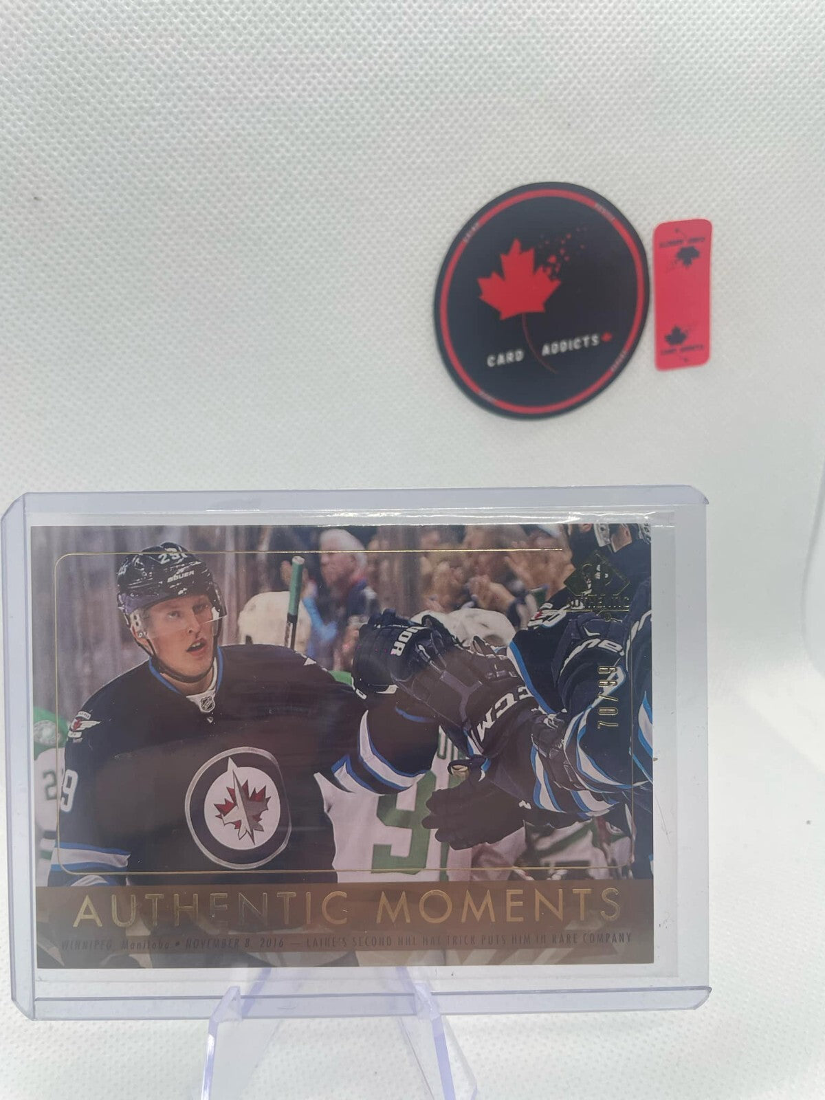 2016-17 SP Authentic Moments Gold /99 Patrik Laine #114 Rookie RC