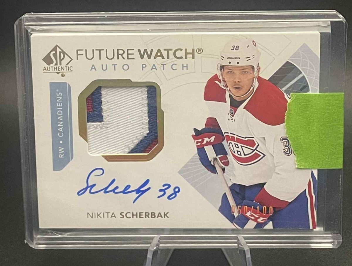 2017-18 UD SP Authentic Future Watch Auto Patch Nikita Scherbak /100 Montreal