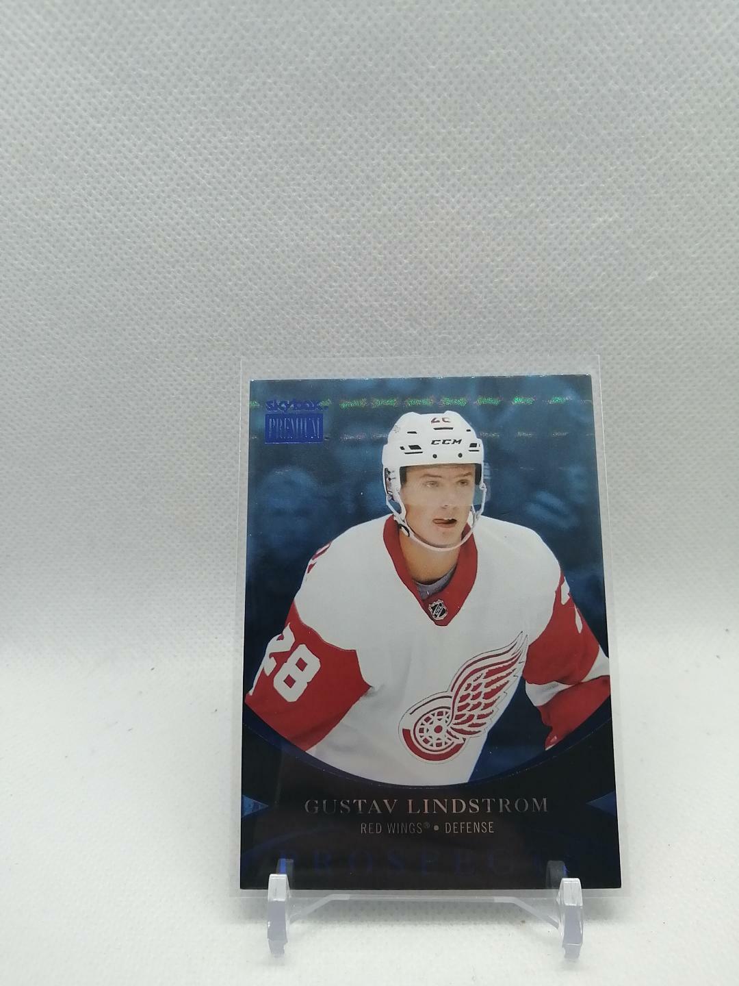 Gustav Lindstrom 2021 SkyBox Premium Metal Universe Prospects Blue Parallel Card