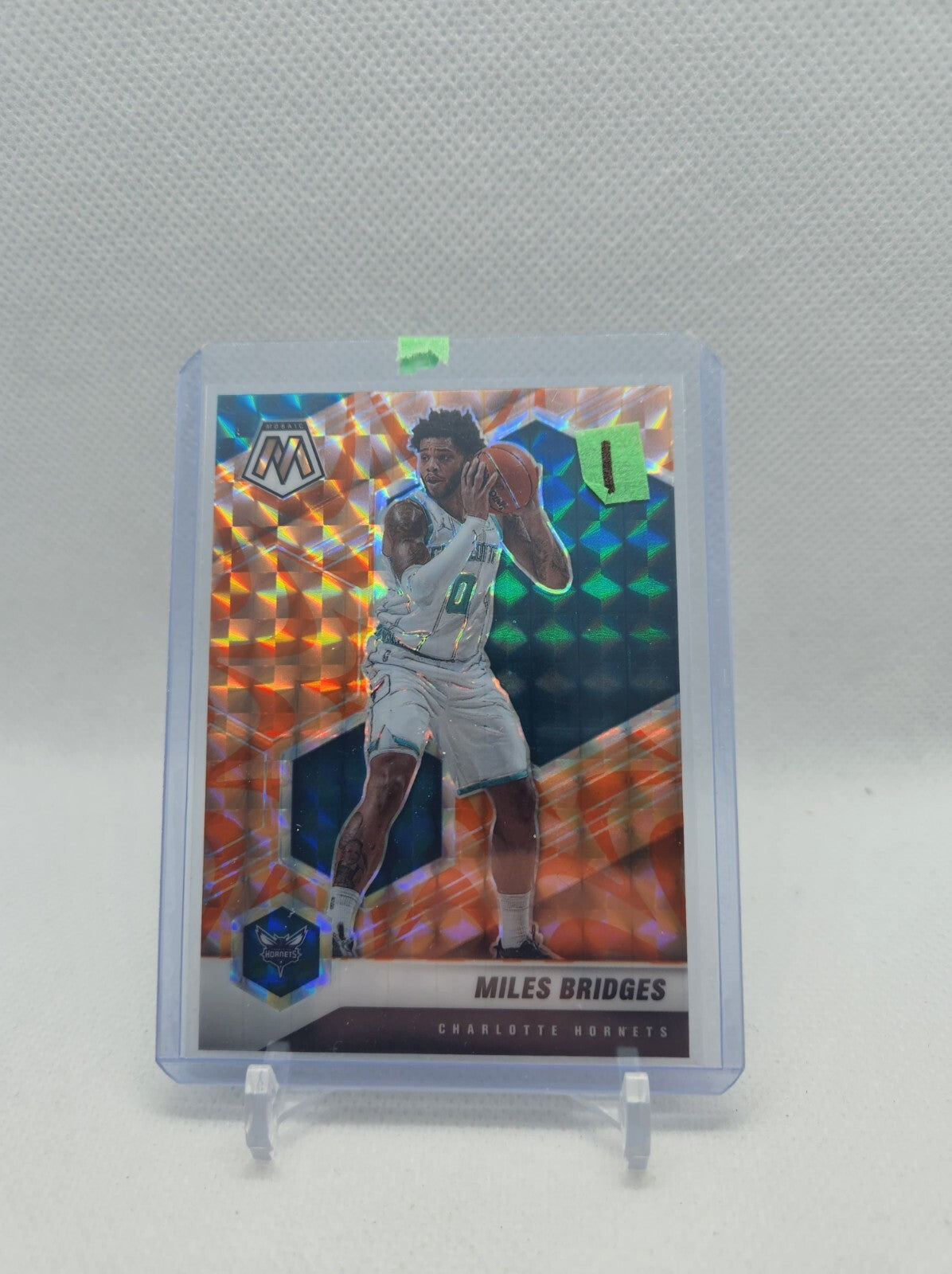 2020-21 Mosaic Basketball Miles Bridges Reactive Orange Mosaic Prizm #90