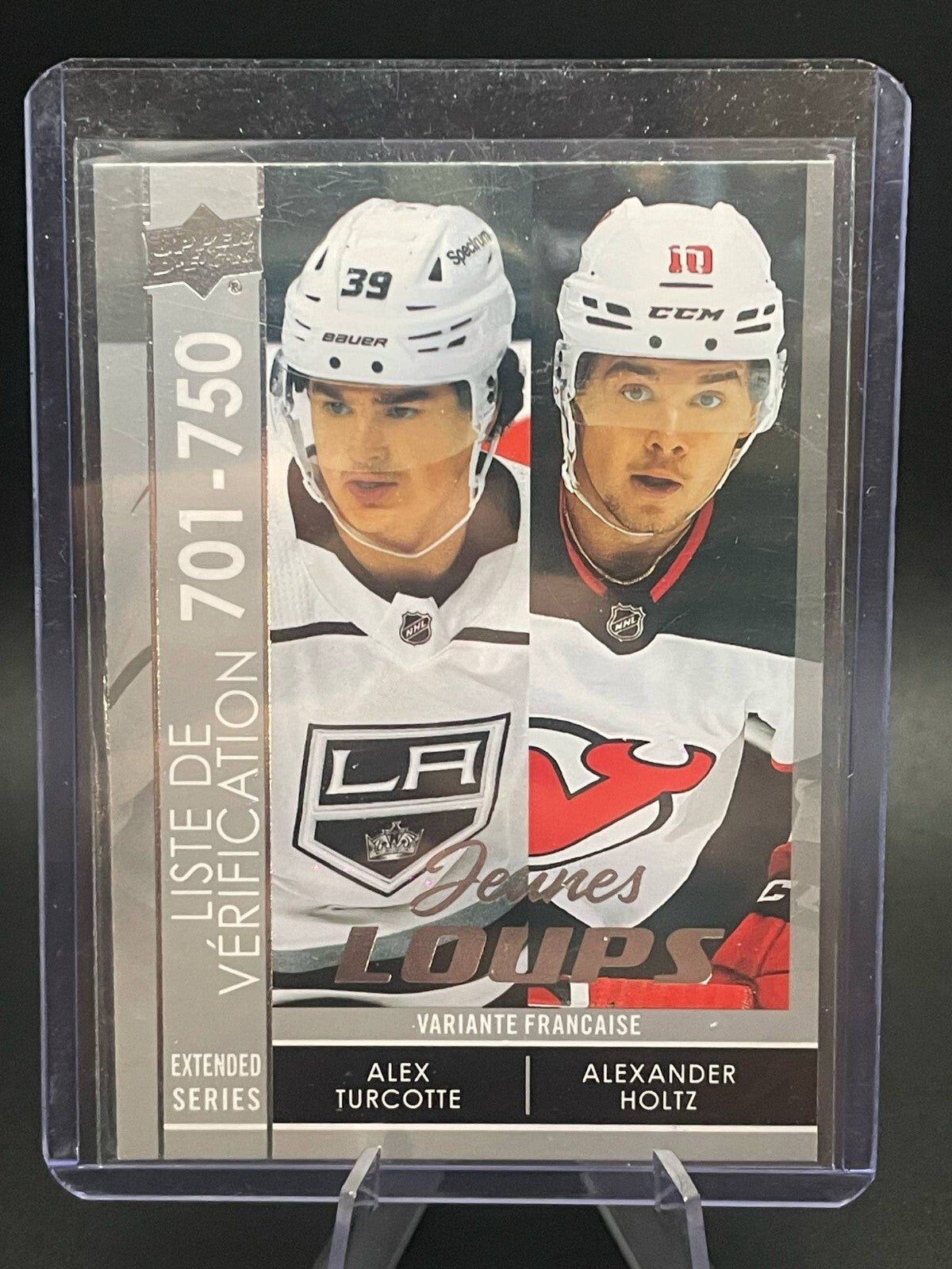 2021-22 UD Alex Turcotte Alexander Holtz Jeunes Loups French Young Guns