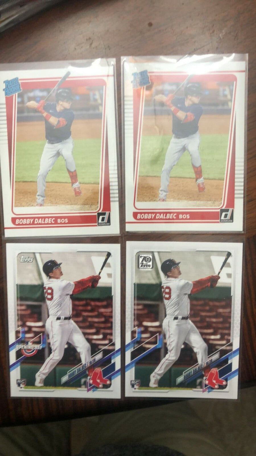 Bobby Dalbec Rookie Topps/Optic lot of 4 see pic RC