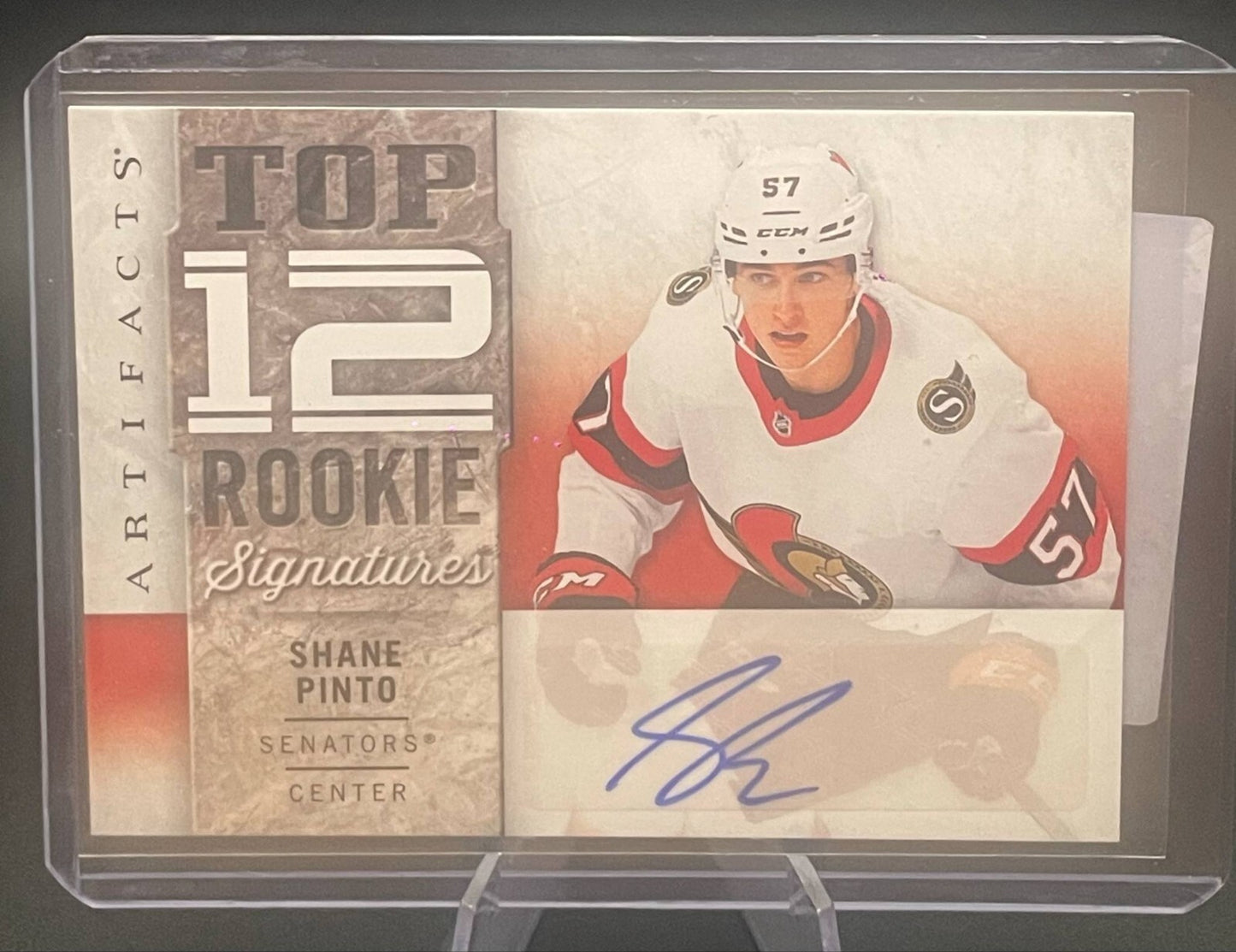 2021-22 Artifacts Shane Pinto TOP 12 ROOKIE AUTO RC SENATORS #RS-SP