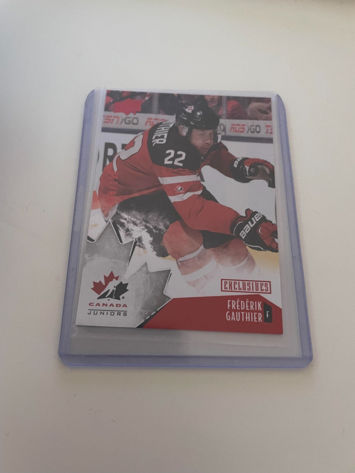 2015 UD TEAM CANADA JUNIORS EXCLUSIVES FREDERIK GAUTHIER #85 /199 REF IJ