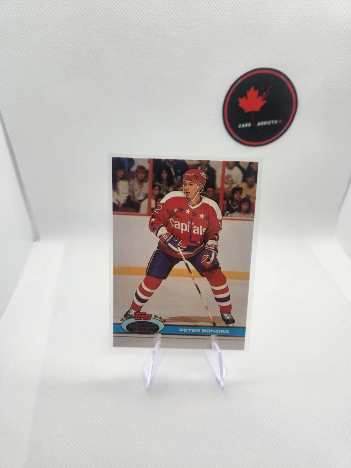 1991-92 Stadium Club Proof #37 Peter Bondra 1st Season NHL Legend Washington Cap