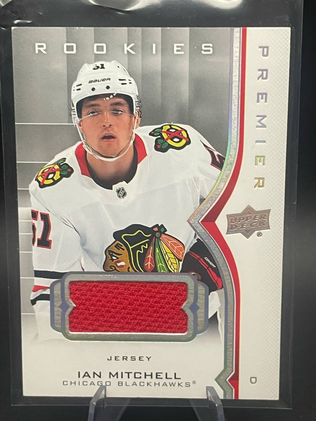 2020-21 Upper Deck Premier Ian Mitchell Rookie Jersey #67 Chicago Blackhawks