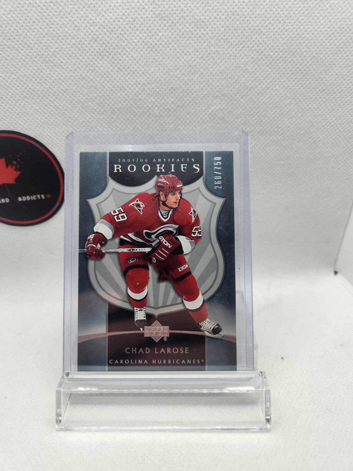 2005-06 Upper Deck Artifacts Chad Larose Rookie /750 Carolina Hurricanes #257