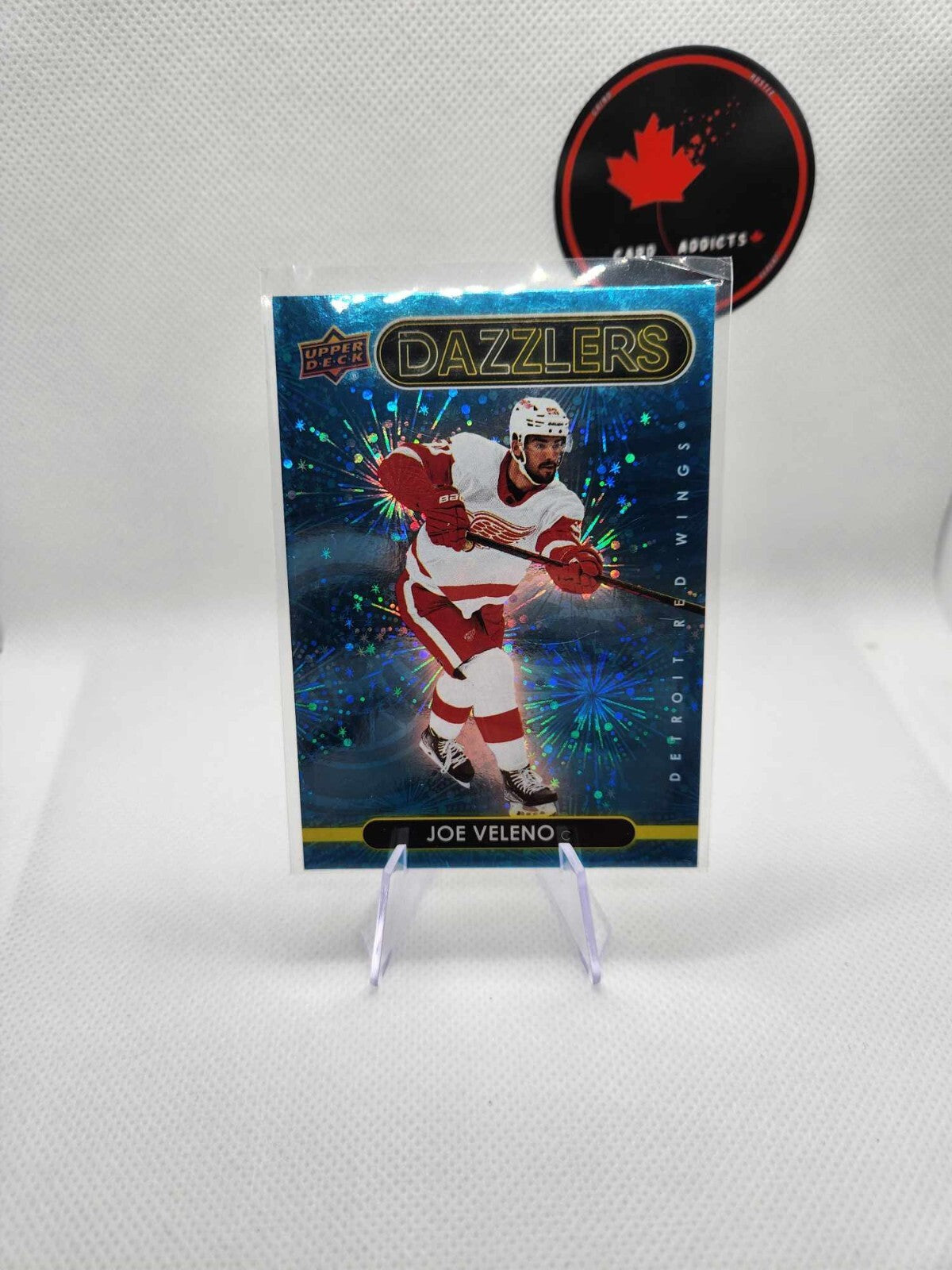 Joe Veleno 21-22 Upper Deck Series 2 Blue Dazzlers DZ-70 RC Red Wings