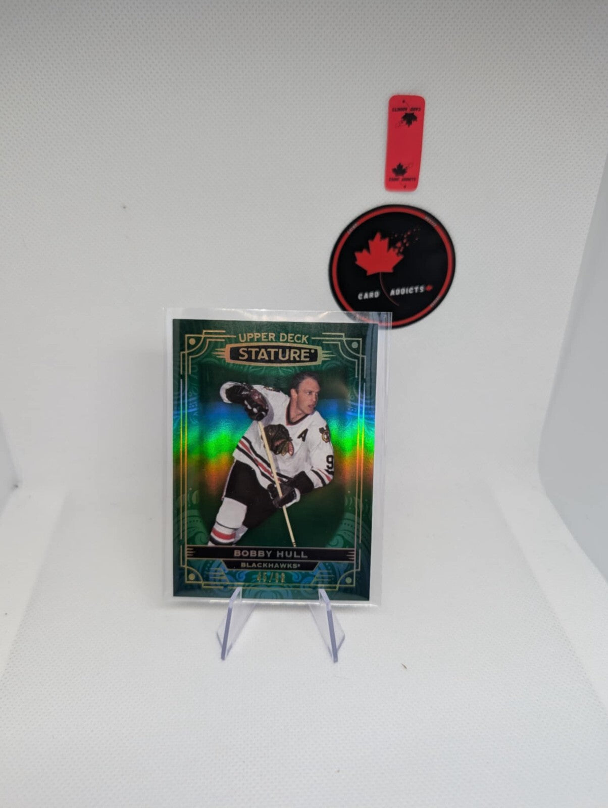 Bobby Hull 2022-23 UD Stature Green Variant Card /65