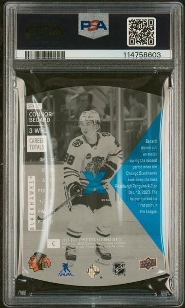 2023-24 Upper Deck Connor Bedard #SPX-33 Holoview '97-98 Retros Rookie PSA 9