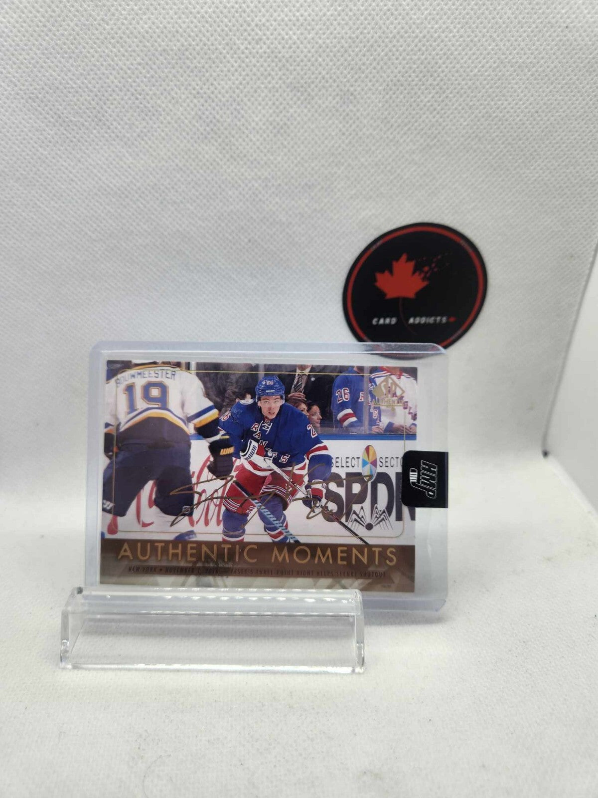 2016-17 UD SP Authentic JIMMY VESEY #112 Authentci Moments Gold Auto