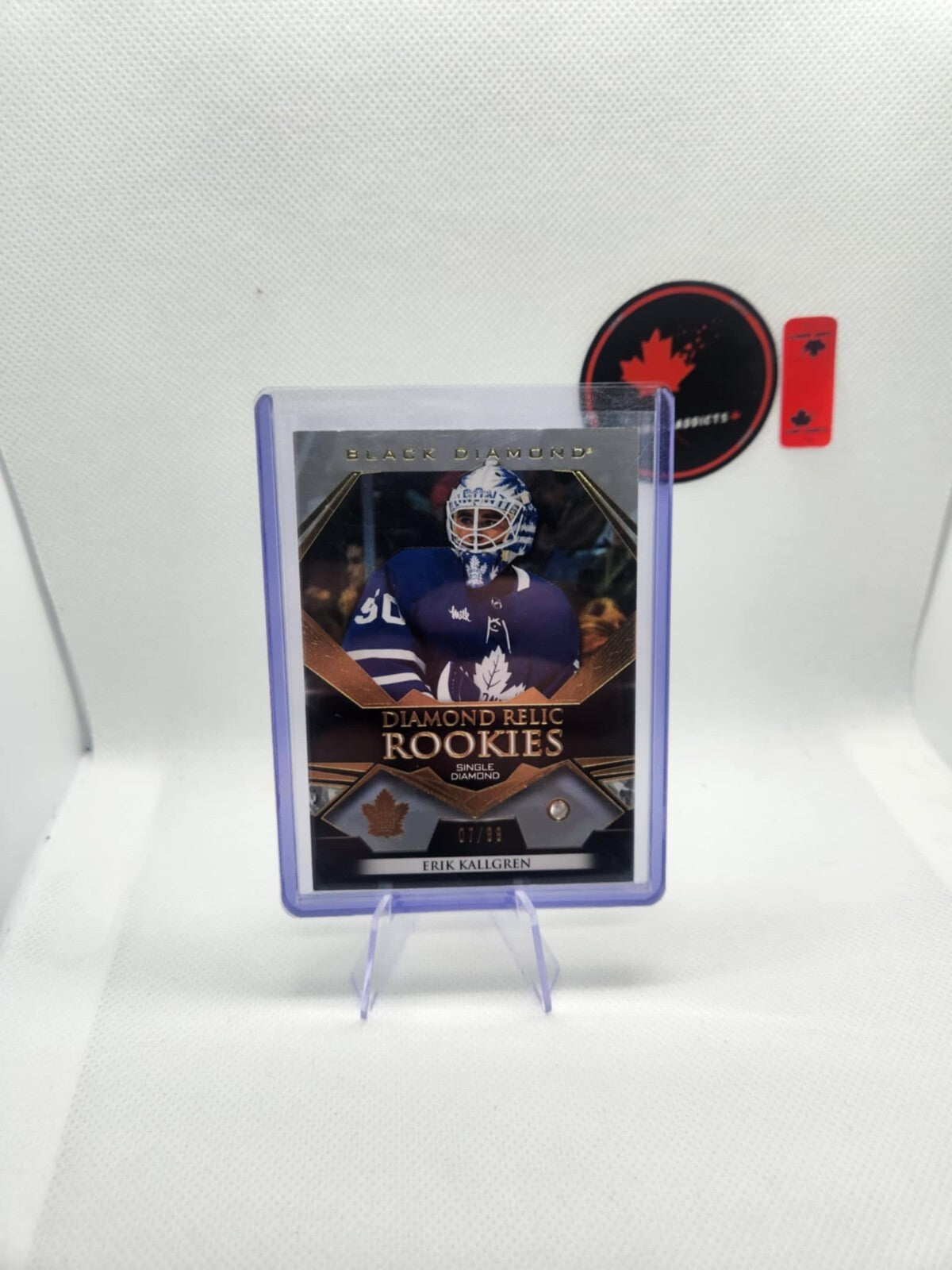 2022-23 UD Black Diamond Erik Kallgren Diamond Relic Rookies /99 Leafs