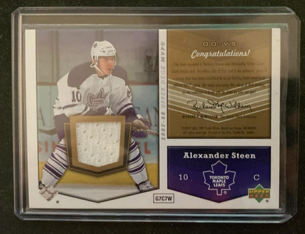 2007-08 UD MVP One on One Jerseys #OOVS Thomas Vanek/Alexander Steen
