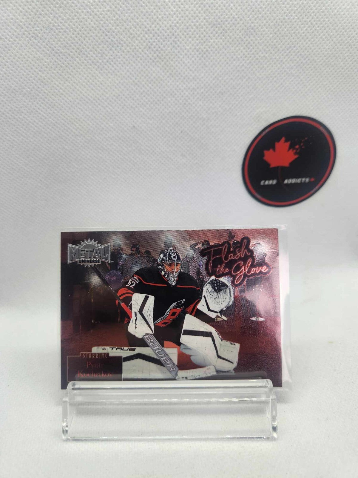 2022-23 NHL Metal Universe Flash The Glove Rookie Pyotr Kochetkov Hurricanes