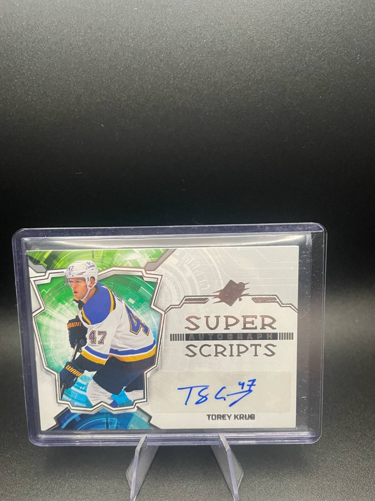 2022-23 SPX Torey Krug Blues Veteran Super Scripts AUTO #BDE