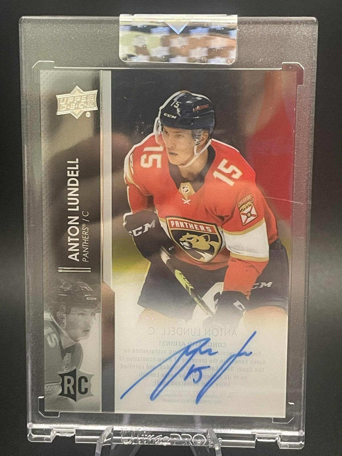 Anton Lundell RC Auto CC-LU 2021-22 Clear Cut Rookie