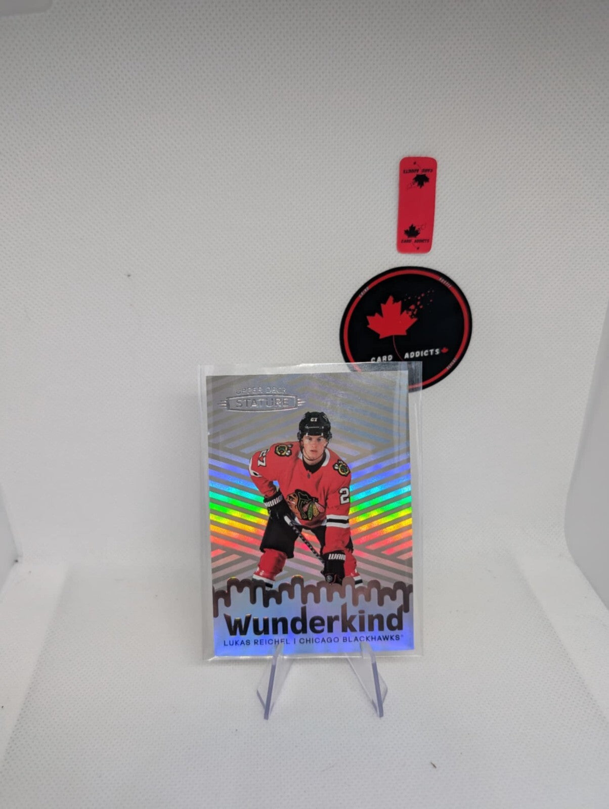 2022-23 UD Stature Wunderkind Lukas Reichel Rookie #W-8 Chicago Blackhawks