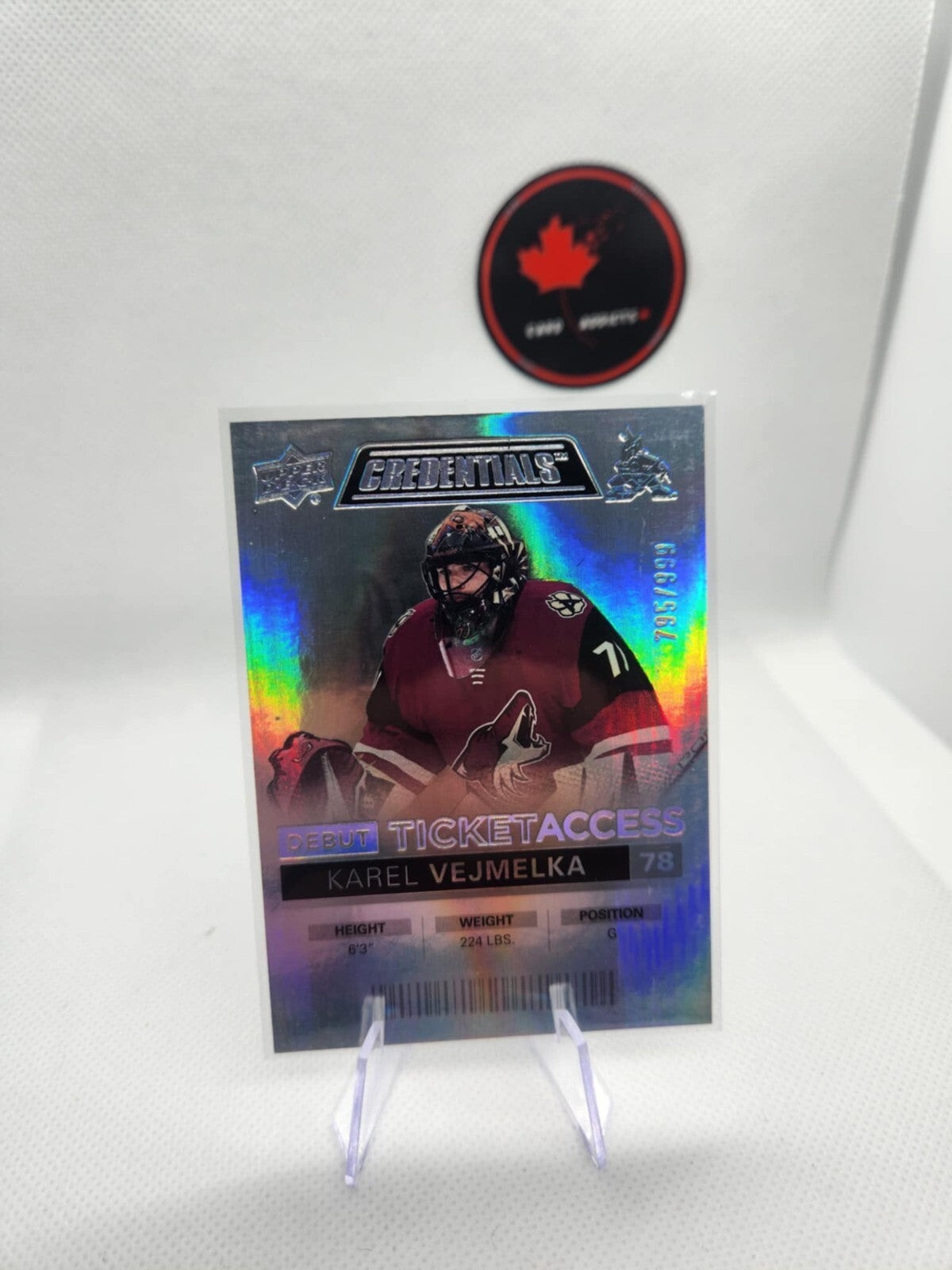 2021-22 Upper Deck Debut Ticket Access KAREL VEJMELKA /999 Arizona Coyotes