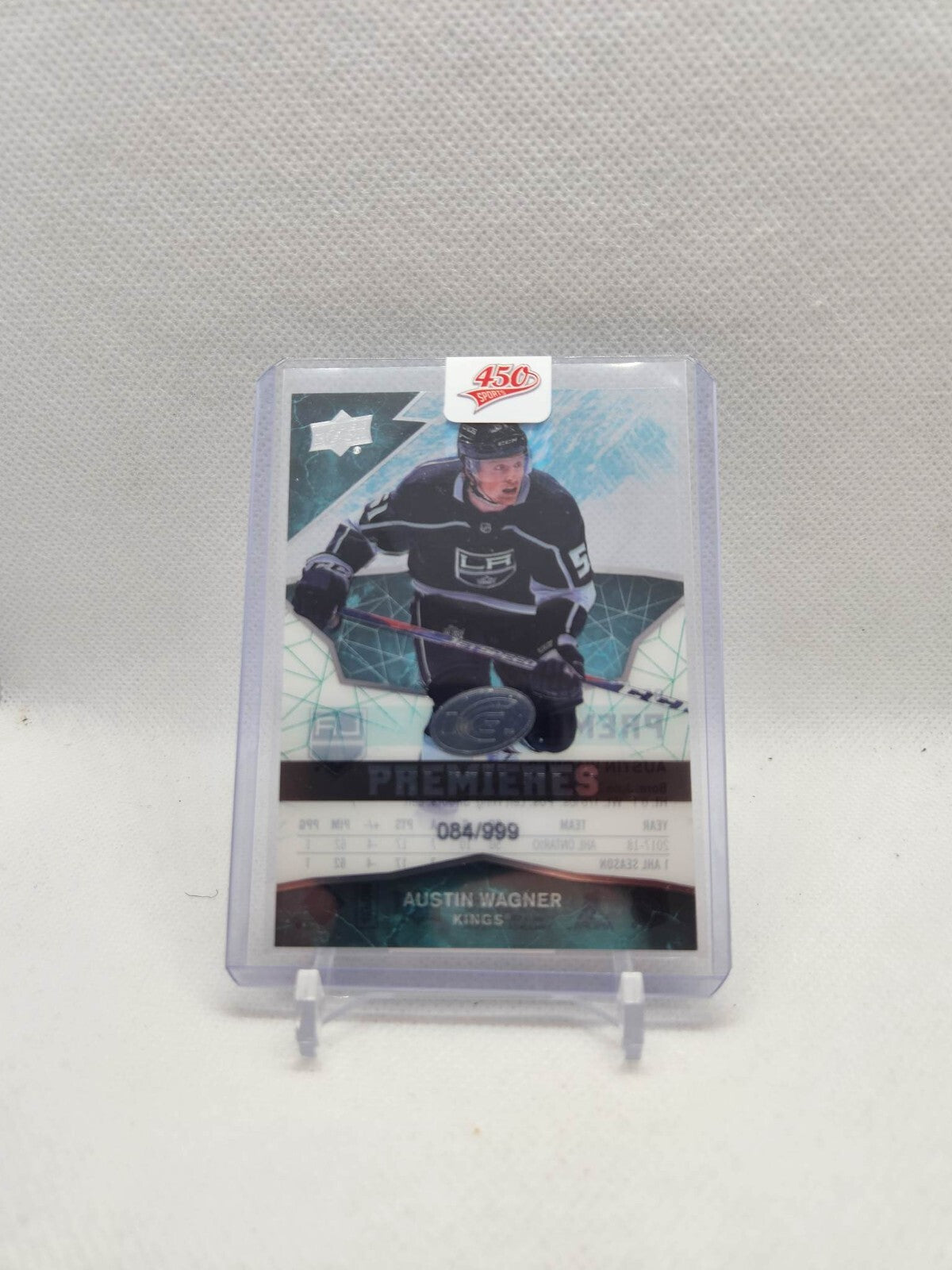 2018-19 ICE PREMIERES AUSTIN WAGNER ROOKIE /999 LOS ANGELES KINGS #95
