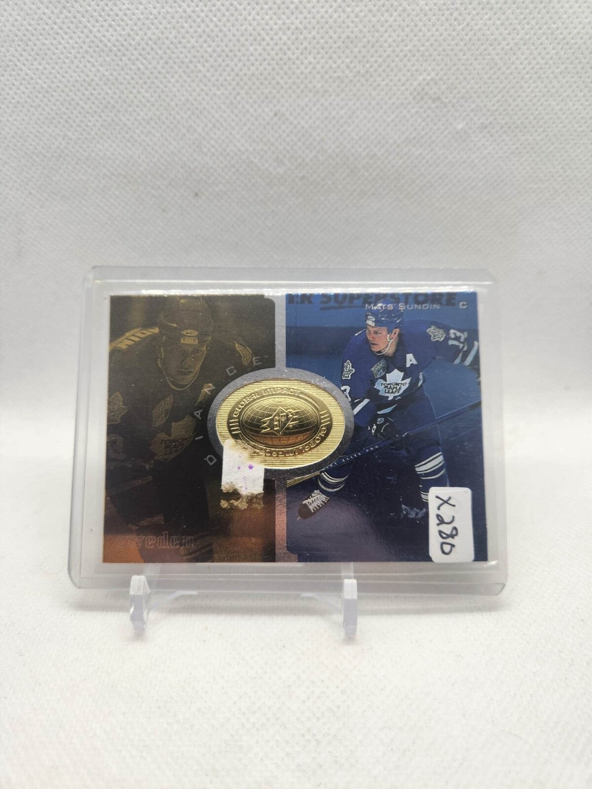 1998-99 SPX Finite Hockey Mats Sundin Card #118 UD 2X Global Impact Serial /6950