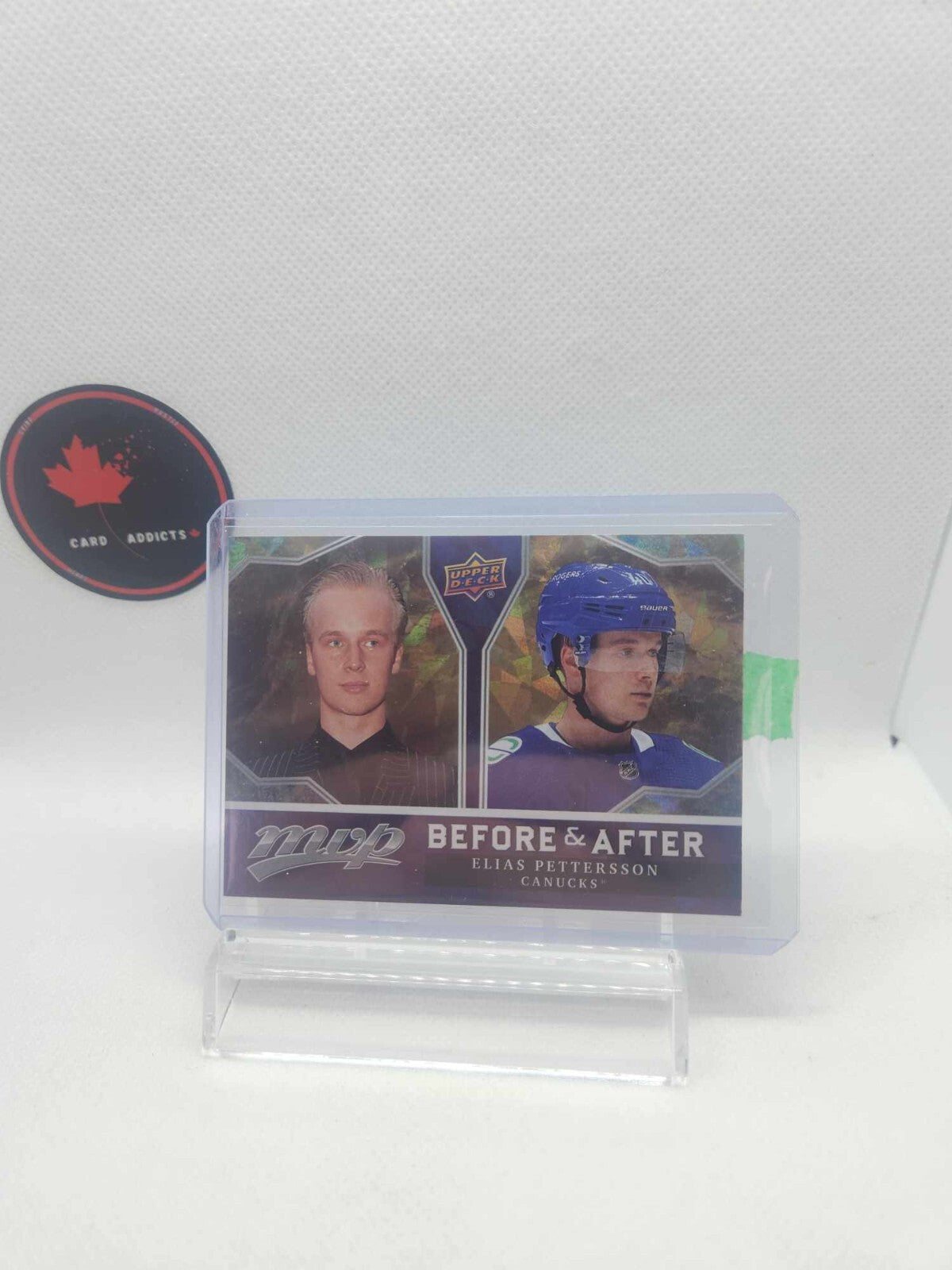 UPPERDECK MVP 2021-22 ELIAS PETTERSSON BEFORE AND AFTER HOCKEY CARD #BA-12