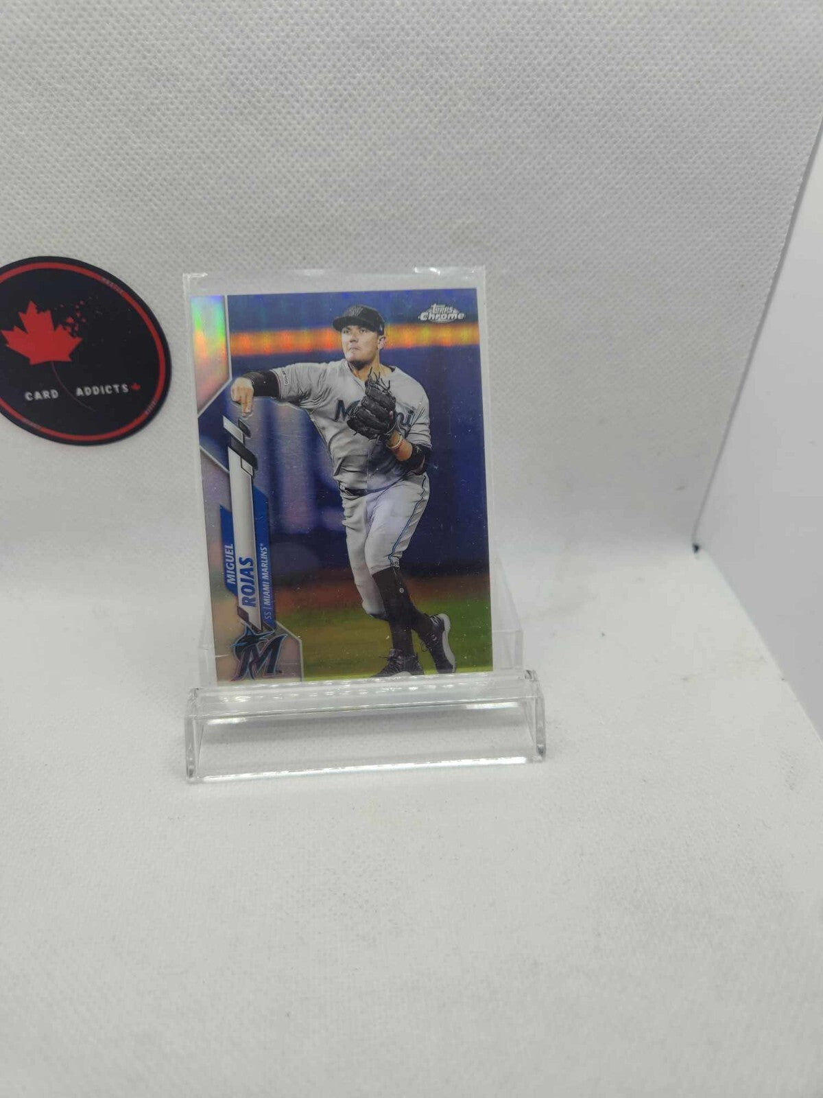 2020 Topps Chrome Base Silver Refractor #105 Miguel Rojas - Miami Marlins