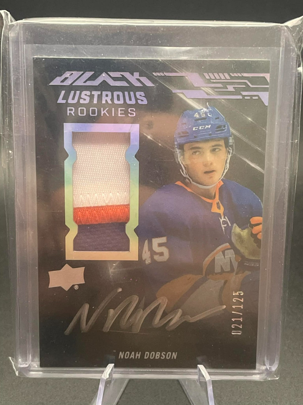 2019-20 Noah Dobson UD Black Lustrous RPA Rookie Auto Patch RC Autograph /125