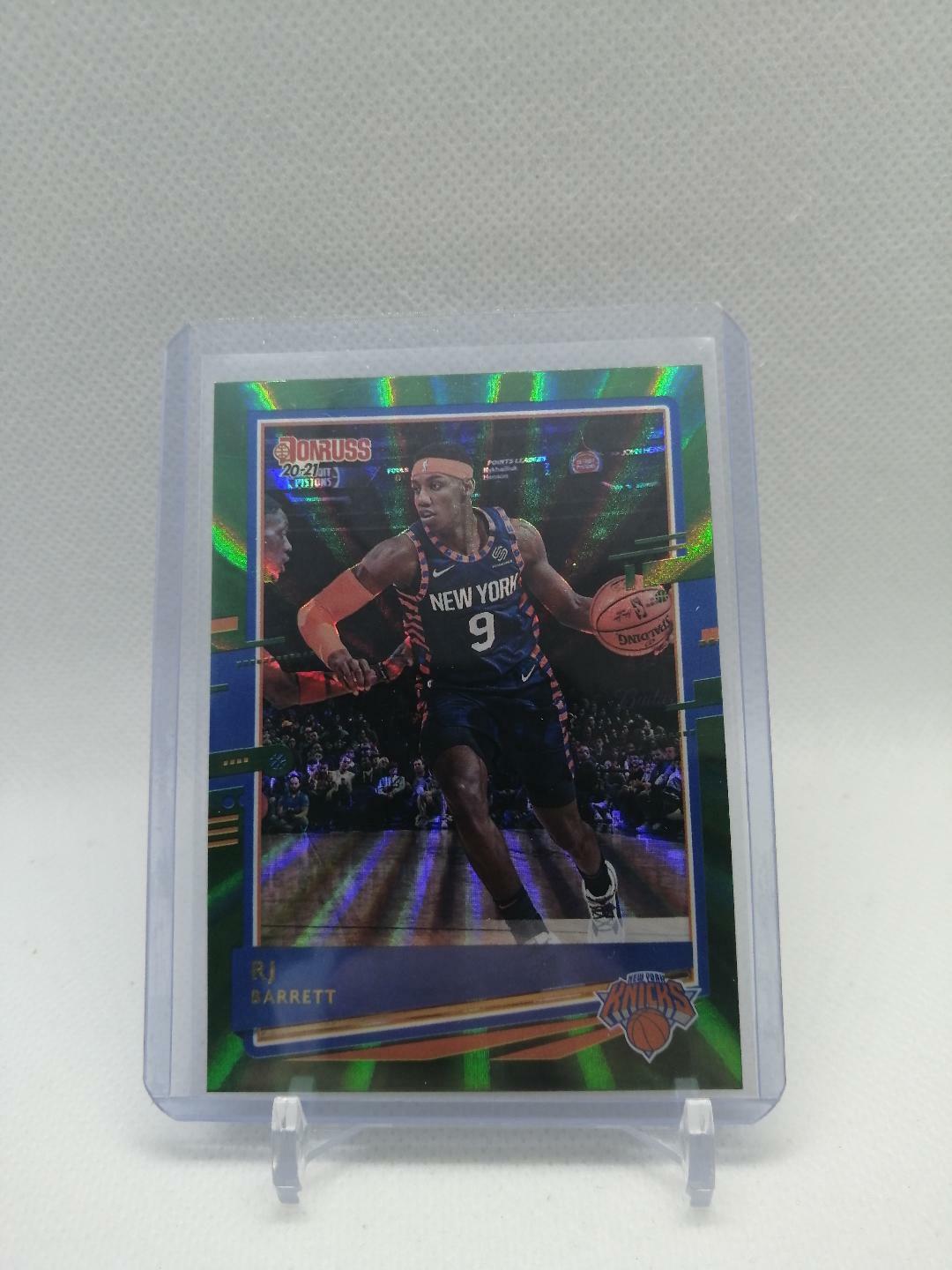 Panini Donruss 2020-21 N23 card NBA New York Knicks RJ BARRETT Green Laser #174