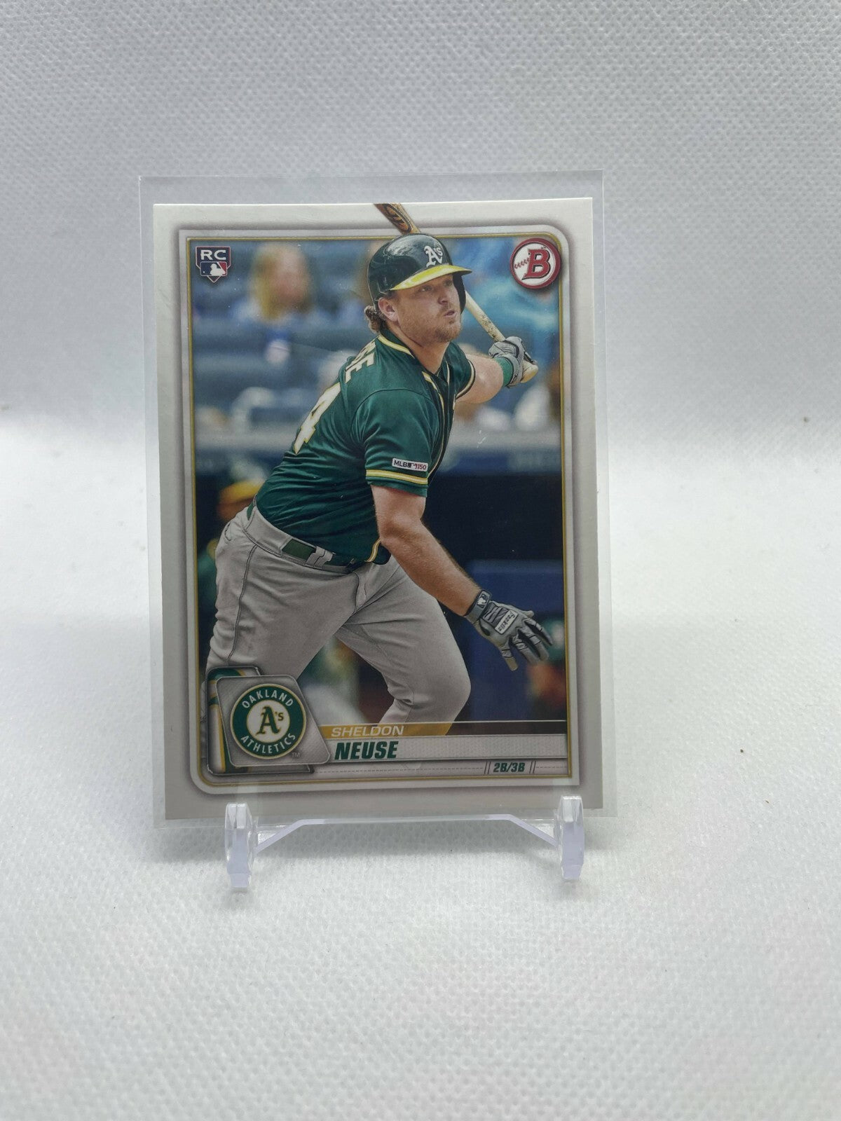 2020 Bowman Paper Base #67 Sheldon Neuse RC Oakland Athletics