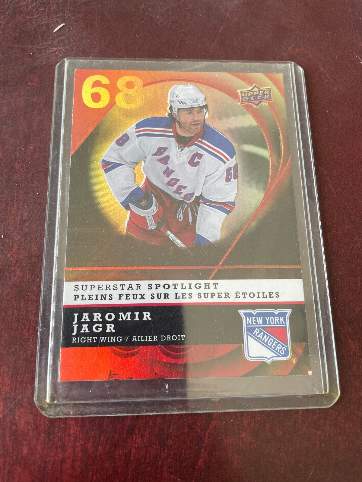 2008-09 UD McDonald's Jaromir Jagr Superstar Spotlight Right Corner Ding REF ij