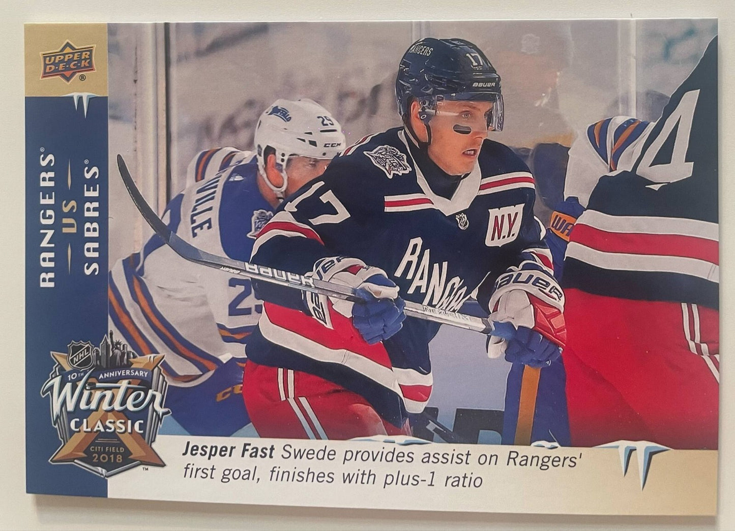 2018-19 Upper Deck Jesper Fast Winter Classic #WC-13 Oversize Jumbo Rangers
