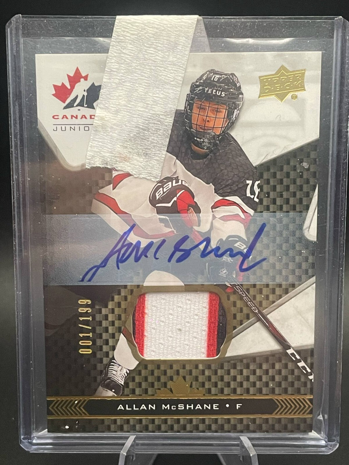 Allan McShane /199 Auto Patch 2018 Team Canada Juniors