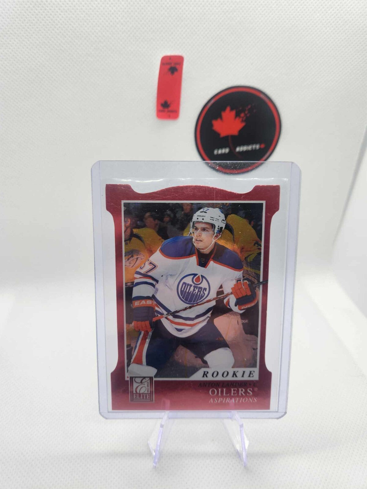 2012 Panini Prime Elite Red Die Cut Anton Lander #/99 Edmonton Oilers