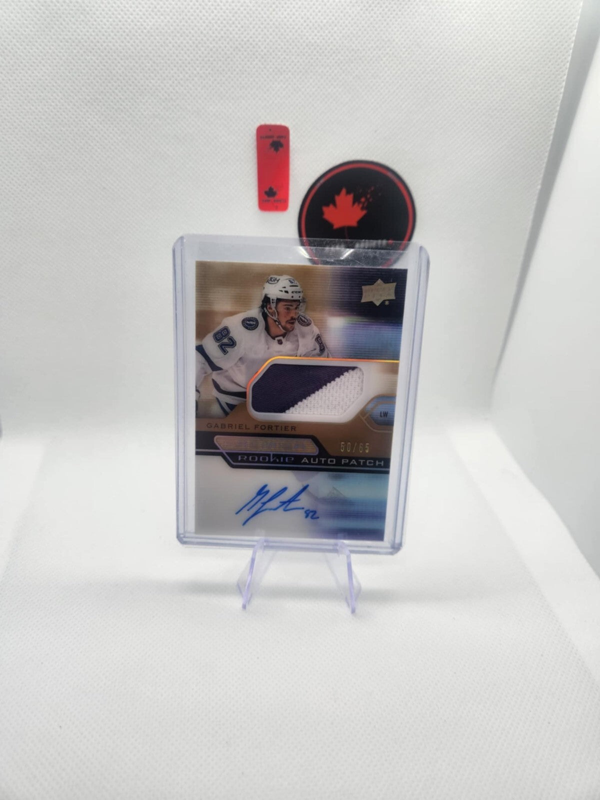 2021-2022 Upper Deck Premier Rookie Card Auto Patch /65 Gabriel Fortier AR-GF