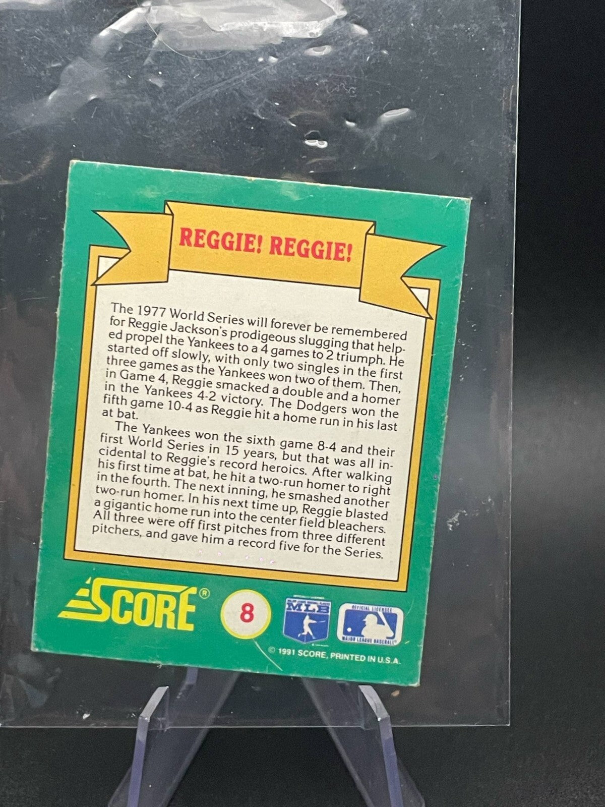 1991 Score World Series Trivia 1977 #8 Reggie! Reggie!