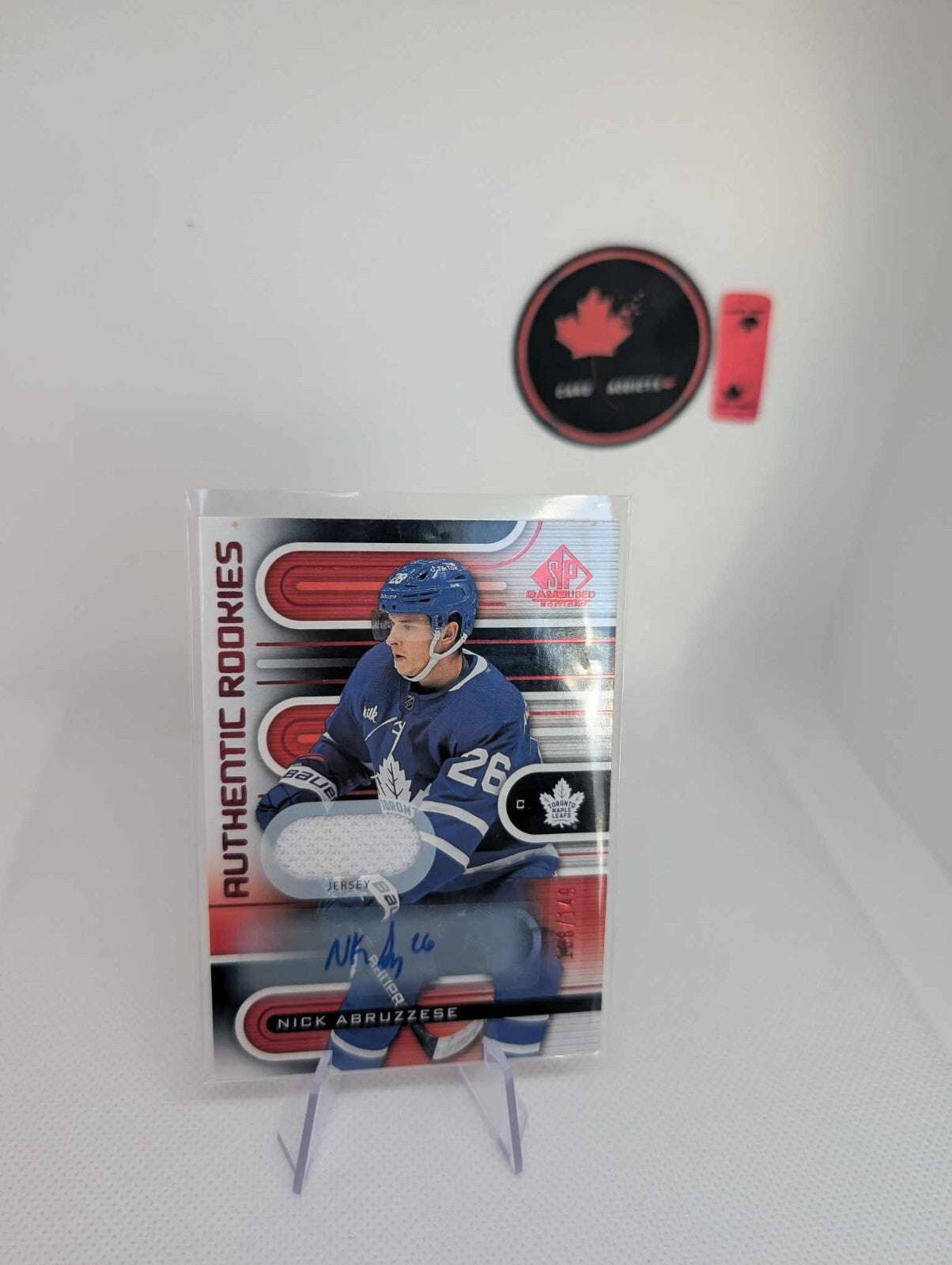 2022-23 SP Game Used Hockey Authentic Rookies Nick Abruzzese RC #165 Jersey Auto