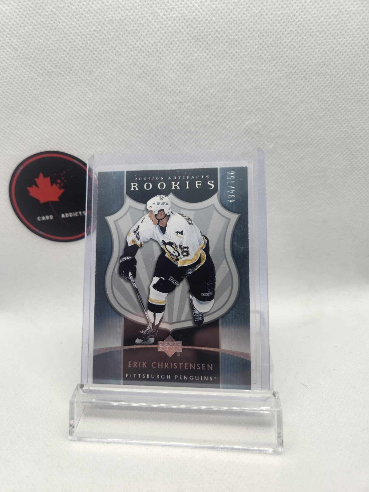 2005-06 ARTIFACTS ROOKIES ERIK CHRISTENSEN ROOKIE /750 PITTSBURGH PENGUINS
