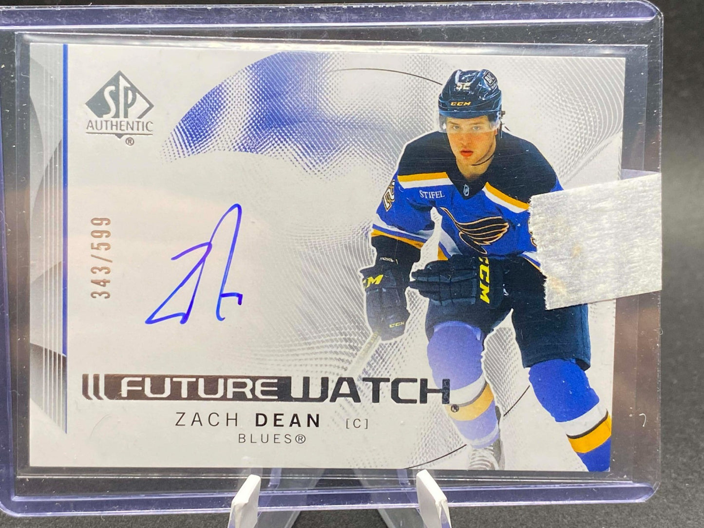 2024-25 SP Authentic Future Watch Auto Rookie Horizontal Zach Dean /599 Blues